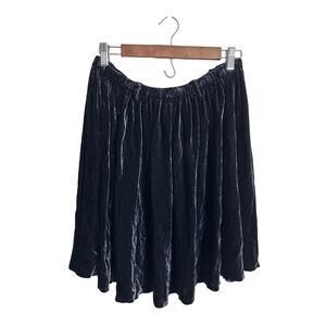 Dosa Silk Rayon Velour Black Mini Skirt Womans Medium